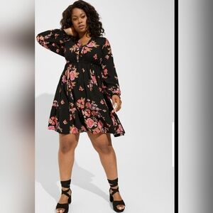 Torrid - Mini Challis Shirt Dress - size 0 (12)